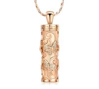 ZEZILE Collana di urna per cenere Cilindro farfalla Gioielli cremazione per donne Collana commemorativa per uomini Gioielli da ricordare Ciondolo per cenere