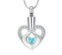 ZEZILE Collana di Urne di Cristallo Dei Monili Di Cremazione Del Cuore Per Le Ceneri Del Acciaio Inossidabile Ciondolo Per Gli Uomini Delle Donne Keepsake Memorial Ash Jewelry
