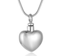 ZEZILE Collana pendente urna cuore in acciaio - Gioielli di cremazione commemorativa per ceneri umane, Keepsake Keepsake