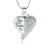 ZEZILE Collana Urna Angel Wing per Ceneri Cuore Cremazione Gioielli In Acciaio Inox Ceneri Pendente per Donne Uomini Keepsake Memorial Jewelry