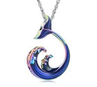 ZEZILE Collana Urna Balena per Ceneri Cremazione Gioielli In Acciaio Inox Ceneri Pendente Keepsake Memorial Urna Gioielli per Uomo Donna