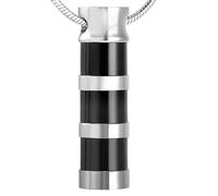 ZEZILE Collana urna cilindrica a strisce per gioielli di cremazione con serratura commemorativa a sfera cava, vaso per urna pendente, ebreo commemorativo umano
