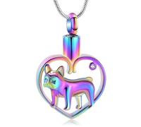 ZEZILE Collana Urna Cuore Gioielli Cremazione Animali Domestici per Ceneri Ciondolo Ceneri In Acciaio Inox Cane Keepsake Memoriale per Gioielli per Animali Domestici Umani