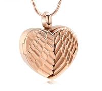 ZEZILE Collana Urna Cuore per Ceneri Angel Wing Cremazione Gioielli Memorial Human Pet Ceneri Pendente Collana Ricordo per Donna Uomo