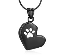 ZEZILE Collana Urna Cuore per Ceneri Pet Paw Print Cremazione Gioielli In Acciaio Inox Memorial Pet Cenere Umane Pendente Keepsake Gioielli