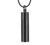 ZEZILE Collana Urna di Cremazione per Ceneri Cilindro Cremazione Gioielli In Acciaio Inox Cenere Ciondolo per Donne Uomini Keepsake Memorial Jewelry