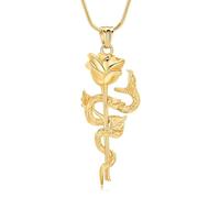 ZEZILE Collana Urna Fiore Rosa per Ceneri Snake Cremazione Gioielli Keepsake per Le Donne Uomini Memorial Ciondolo Portacenere