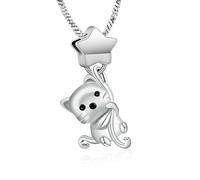ZEZILE Collana Urna Gatto per Ceneri Stella Stella Cremazione Gioielli Pet In Acciaio Inox Ceneri Pendente per Donne Uomini Keepsake Memorial Jewelry