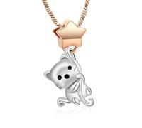 ZEZILE Collana Urna Gatto per Ceneri Stella Stella Cremazione Gioielli Pet In Acciaio Inox Ceneri Pendente per Donne Uomini Keepsake Memorial Jewelry