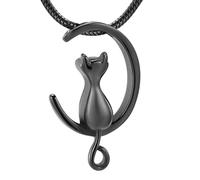 ZEZILE Collana urna lunare per ceneri Gioielli di cremazione del gatto In acciaio inossidabile Ceneri ciondolo Keepsake Memorial Pet Ash Jewelry per donne