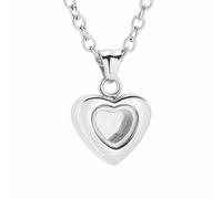ZEZILE Collana urna per gioielli di cremazione a cuore piccolo per ceneri Collana con ciondolo medaglione a forma di cuore in vetro per ceneri umane/animali domestici