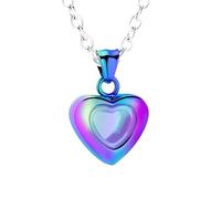 ZEZILE Collana urna per gioielli di cremazione a cuore piccolo per ceneri Collana con ciondolo medaglione a forma di cuore in vetro per ceneri umane/animali domestici
