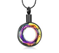 ZEZILE Collana urna per gioielli di cremazione per ceneri cerchio di cristallo della vita ciondolo commemorativo persone care eternità ricordo per donne uomini