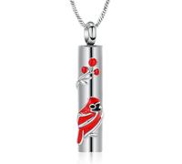ZEZILE Collana Urna Rossa per Ceneri Cilindro Cremazione Gioielli per Donne Uomini Memorial Ceneri Keepsake Collana