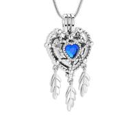 ZEZILE Collane di cristallo urna a cuore per ceneri cremazione gioielli con ciondolo cavo Keepsake Pet Memorial