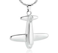 ZEZILE Collane pendenti per cremazione in aereo per ceneri - 316L in acciaio inox Memorial Urn Jewelry Keepsake per uomo