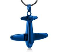 ZEZILE Collane pendenti per cremazione in aereo per ceneri - 316L in acciaio inox Memorial Urn Jewelry Keepsake per uomo