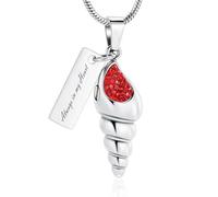 ZEZILE Conch Cremazione Gioielli Urna di Cristallo Collana per Ceneri In Acciaio Inox Ceneri Pendente per Le Donne Uomini Memorial Collana Keepsake