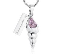 ZEZILE Conch Cremazione Gioielli Urna di Cristallo Collana per Ceneri In Acciaio Inox Ceneri Pendente per Le Donne Uomini Memorial Collana Keepsake