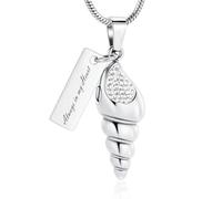 ZEZILE Conch Cremazione Gioielli Urna di Cristallo Collana per Ceneri In Acciaio Inox Ceneri Pendente per Le Donne Uomini Memorial Collana Keepsake