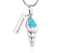 ZEZILE Conch Cremazione Gioielli Urna di Cristallo Collana per Ceneri In Acciaio Inox Ceneri Pendente per Le Donne Uomini Memorial Collana Keepsake