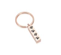 ZEZILE Cremazione Ciondolo Urne Portachiavi Cubo Con Zampa Stampa Per Cane Gatto Pet Ceneri In Acciaio Inox Memorial Gioielli Portachiavi