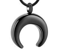 ZEZILE Cremazione Collana Luna Urna Gioielli per Ceneri In Acciaio Inox Cenere Pendente Luna Memorial Gioielli Collana Ricordo per Donne Uomini