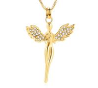 ZEZILE Cremazione Gioielli Angel Lady Urna Collana per Ceneri per le Donne Memorial Keepsake Urna Medaglione Pendente Collana
