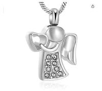 ZEZILE Cremazione Gioielli Angel Lady Urna Collana per Ceneri per le Donne Memorial Keepsake Urna Medaglione Pendente Collana