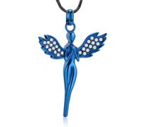 ZEZILE Cremazione Gioielli Angel Lady Urna Collana per Ceneri per le Donne Memorial Keepsake Urna Medaglione Pendente Collana