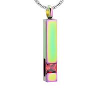 ZEZILE Cremazione Gioielli Ceneri Collana Birthstone Cubo Colorato Urna Pendente Memoriale Persone Care Portacenere Regalo Ricordo per Donne Uomini