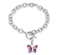 ZEZILE Cremazione Gioielli Cristallo Farfalla Urna Bracciale per Ceneri In Acciaio Inox Keepsake Memorial Ceneri Umane Gioielli per Donne Uomini