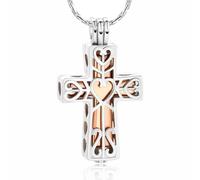 ZEZILE Cremazione Gioielli Croce Cava Pendente Urna Commemorativa Collana per Ceneri Animale Domestico Umano Portacenere Regalo Ricordo per Donne Uomini