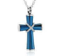 ZEZILE Cremazione Gioielli Croce Urna Collane per Ceneri per Donne Uomini In Acciaio Inox Urna Memorial Pendente Keepsake Cenere