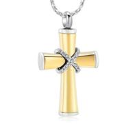 ZEZILE Cremazione Gioielli Croce Urna Collane per Ceneri per Donne Uomini In Acciaio Inox Urna Memorial Pendente Keepsake Cenere