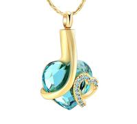 ZEZILE Cremazione Gioielli Cuore Luce Blu Cristallo Pendente Memorial Urna Collane per Ceneri in acciaio inox Custom Keepsake