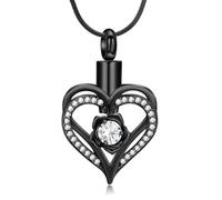 ZEZILE Cremazione Gioielli Cuore Urna Collana per Ceneri per Le Donne Ragazze In Acciaio Inox Fiore Memorial Birthstone Pendente Keepsake Regalo