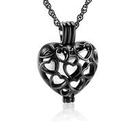 ZEZILE Cremazione Gioielli Cuore Urna Collane per Ceneri per le Donne in Acciaio Inox Memorial Ceneri Keepsake Hollow Pendente Collana