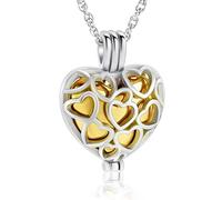 ZEZILE Cremazione Gioielli Cuore Urna Collane per Ceneri per le Donne in Acciaio Inox Memorial Ceneri Keepsake Hollow Pendente Collana