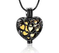 ZEZILE Cremazione Gioielli Cuore Urna Collane per Ceneri per le Donne in Acciaio Inox Memorial Ceneri Keepsake Hollow Pendente Collana