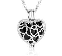 ZEZILE Cremazione Gioielli Cuore Urna Collane per Ceneri per le Donne in Acciaio Inox Memorial Ceneri Keepsake Hollow Pendente Collana