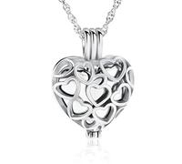 ZEZILE Cremazione Gioielli Cuore Urna Collane per Ceneri per le Donne in Acciaio Inox Memorial Ceneri Keepsake Hollow Pendente Collana