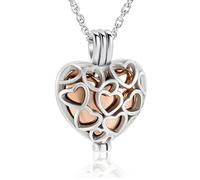 ZEZILE Cremazione Gioielli Cuore Urna Collane per Ceneri per le Donne in Acciaio Inox Memorial Ceneri Keepsake Hollow Pendente Collana