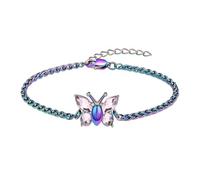 ZEZILE Cremazione Gioielli Farfalla Urna Bracciale per Ceneri Acciaio Inox Cenere Bracciale per Donne Uomini Cristallo Keepsake Memorial Gioielli
