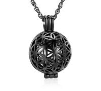 ZEZILE Cremazione Gioielli Fiore Hollow Ciondolo Palla Urna Collane per Ceneri In Acciaio Inox Keepsake Memorial Gift per Donne Uomini