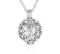 ZEZILE Cremazione Gioielli Fiore Hollow Ciondolo Palla Urna Collane per Ceneri In Acciaio Inox Keepsake Memorial Gift per Donne Uomini