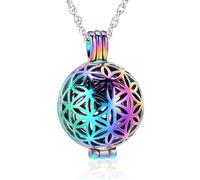 ZEZILE Cremazione Gioielli Fiore Hollow Pendant Ball Urna Collane per Ceneri In Acciaio Inox Keepsake Memorial Gift per Le Donne Degli Uomini