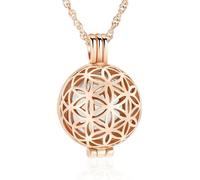 ZEZILE Cremazione Gioielli Fiore Hollow Pendant Ball Urna Collane per Ceneri In Acciaio Inox Keepsake Memorial Gift per Le Donne Degli Uomini