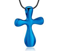 ZEZILE Cremazione Gioielli Goccia d'acqua Croce Urna Collana per Ceneri In Acciaio Inox Cenere Ciondolo Keepsake Memorial Gioielli per Donne Uomini