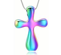 ZEZILE Cremazione Gioielli Goccia d'acqua Croce Urna Collana per Ceneri In Acciaio Inox Cenere Ciondolo Keepsake Memorial Gioielli per Donne Uomini